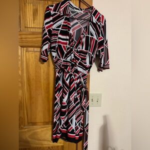 Studio One 3/4 Sleeve Dress Maxi - Red, Black, White